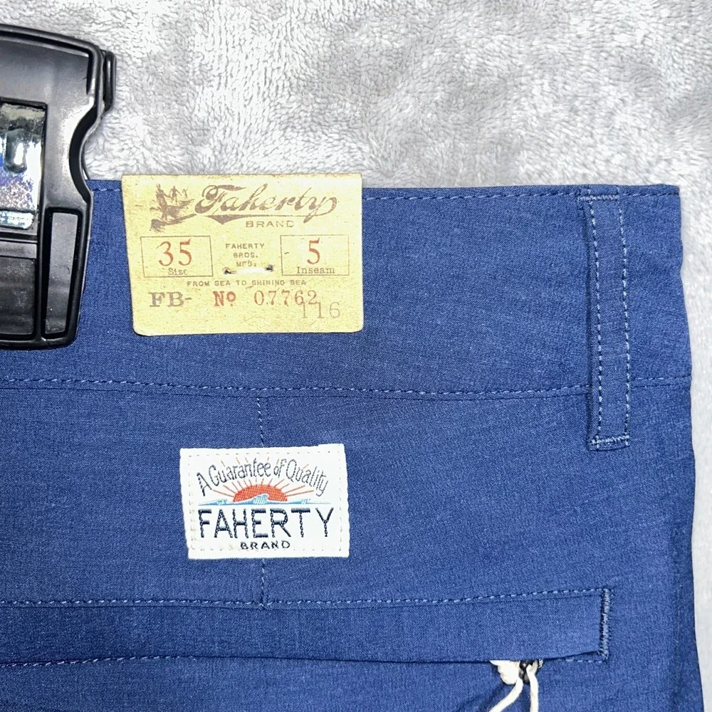 Faherty Belt Loop All Day Shorts 5 blue Mens Size 35 NWT $98
